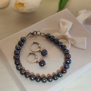 Különleges tenyésztett gyöngy ékszer szett díszdobozban!, Ékszer, Ékszerszett, Ékszerkészítés, MESKA