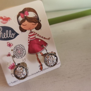 Csillámos műgyanta, kislány fülbevaló!, Ékszer, Fülbevaló, Lógó csepp fülbevaló, Ékszerkészítés, MESKA