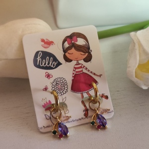 Nemesacél fülbevaló pillangó medállal!, Ékszer, Fülbevaló, Lógó fülbevaló, Ékszerkészítés, Gyöngyfűzés, gyöngyhímzés, MESKA