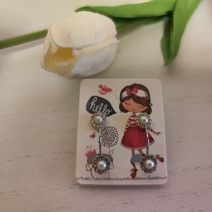 Elegáns kis virágos fülbevaló szett! - ékszer - fülbevaló - lógós kerek fülbevaló - Meska.hu