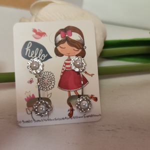 Elegáns kis virágos fülbevaló szett! - ékszer - fülbevaló - lógós kerek fülbevaló - Meska.hu