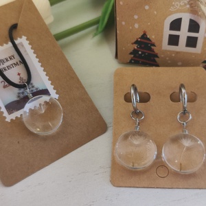 Egyedi pitypang nyaklánc és fülbevaló szett, díszvsomagolással. - Meska.hu