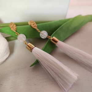 Hegyikristály -rojtos fülbevaló!, Ékszer, Fülbevaló, Rojtos fülbevaló, Ékszerkészítés, Gyöngyfűzés, gyöngyhímzés, MESKA