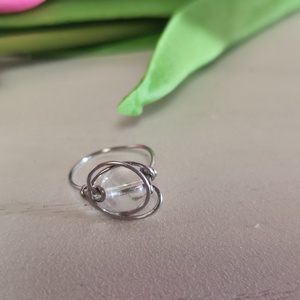 Nemesacél gyűrű hegyikristály gyönggyel. - ékszer - gyűrű - gyöngyös gyűrű - Meska.hu