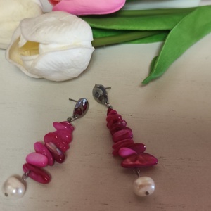 Ragyogó nemesacél fülbevaló természetes kincsekkel!  - Meska.hu