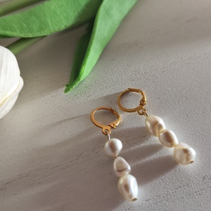 Elegáns, tenyésztett gyöngy fülbevaló!, Ékszer, Fülbevaló, Lógós kerek fülbevaló, Ékszerkészítés, MESKA