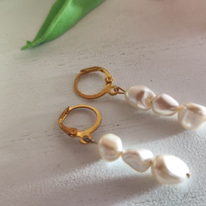 Elegáns, tenyésztett gyöngy fülbevaló! - ékszer - fülbevaló - lógós kerek fülbevaló - Meska.hu