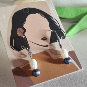 Elegáns édesvízi gyöngy fülbevaló � nemesacél alap, örök klasszikus! , Ékszer, Fülbevaló, Lógós kerek fülbevaló, Ékszerkészítés, MESKA