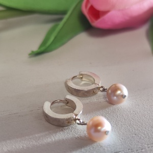 Egyedi tenyésztett gyöngy fülbevaló! - Meska.hu