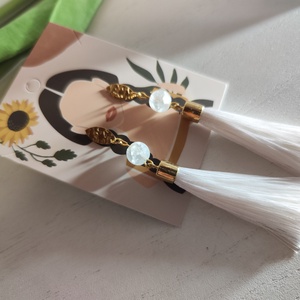 Elegáns matt hegyikristály rojtos fülbevaló! - ékszer - fülbevaló - rojtos fülbevaló - Meska.hu