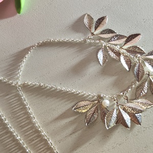 Különleges ezüst nyaklánc háromlevelű medálokkal és édesvízi gyönggyel � Lelki egyensúly ajándékba! - ékszer - nyaklánc - y nyaklánc - Meska.hu