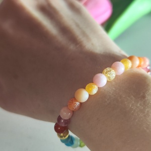 Tavaszi Színharmónia Ásványkarkötő � Rugalmas, 16 cm, 6 mm-es gyöngyök! - ékszer - karkötő - ásványkarkötő - Meska.hu