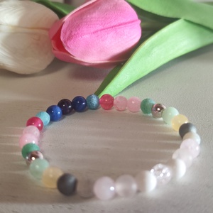 Nyári színtípus karkötő ásványokból � frissítő harmónia a csuklódon! - ékszer - karkötő - ásványkarkötő - Meska.hu