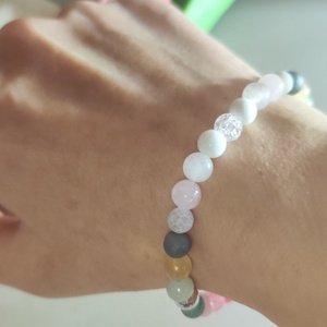 Nyári színtípus karkötő ásványokból � frissítő harmónia a csuklódon! - ékszer - karkötő - ásványkarkötő - Meska.hu