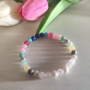 Nyári színtípus karkötő ásványokból � frissítő harmónia a csuklódon! - ékszer - karkötő - ásványkarkötő - Meska.hu