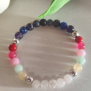 Téli álom � Egyedi színtípus karkötő ásványokból (16 cm, 6 mm) - Meska.hu