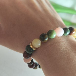 Fedezd fel az ősz típus legjobb színeit egyedi ásványkarkötőben! , Ékszer, Karkötő, Gyöngyös karkötő, Ékszerkészítés, Gyöngyfűzés, gyöngyhímzés, MESKA