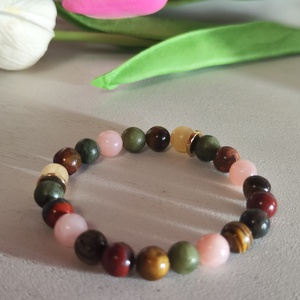 Fedezd fel az ősz típus legjobb színeit egyedi ásványkarkötőben!  - ékszer - karkötő - gyöngyös karkötő - Meska.hu