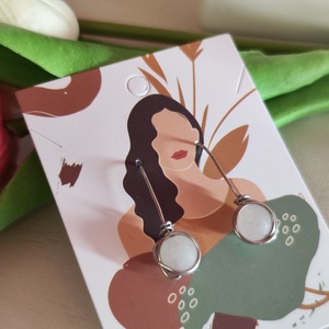 Egyedi, kézzel hajlított nemesacél fülbevaló rózsakvarccal! - ékszer - fülbevaló - lógó fülbevaló - Meska.hu