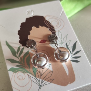 Egyedi, barokk édesvízi tenyésztett gyöngy fülbevaló, hematittal! - ékszer - fülbevaló - lógó fülbevaló - Meska.hu