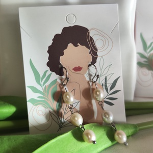 Lelógó fülbevaló AAA minőségű gyöngyökkel � hideg tónusú elegancia! - ékszer - fülbevaló - lógó fülbevaló - Meska.hu