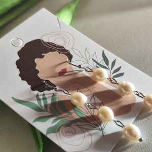 Lelógó fülbevaló AAA minőségű gyöngyökkel � hideg tónusú elegancia! - Meska.hu