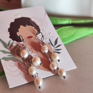 Egyedi, kézműves nemesacél fülbevaló AAA édesvízi tenyésztett gyöngyökkel � időtlen elegancia prémium minőségben!, Ékszer, Fülbevaló, Lógó fülbevaló, Ékszerkészítés, Gyöngyfűzés, gyöngyhímzés, MESKA