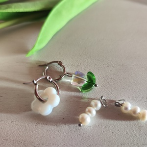 Tavaszi elegancia- Kézzel készítve! - ékszer - fülbevaló - lógó fülbevaló - Meska.hu