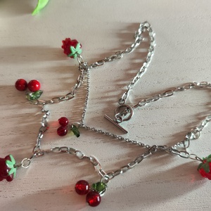Piros gyümölcsös nemesacél nyaklánc � nyári örömök láncon! � - Meska.hu