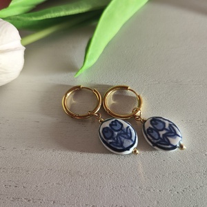 Tulipán Love � Variálható kerámia fülbevaló (Arany/Ezüst)! - ékszer - fülbevaló - lógó fülbevaló - Meska.hu