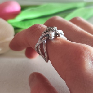 EGYETLEN DARAB! Tengeri Csillag Ezüstfényű Gyűrű � Egyedi, kézzel készült ékszer (56-os méret) - Meska.hu