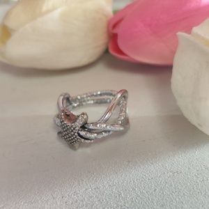 EGYETLEN DARAB! Tengeri Csillag Ezüstfényű Gyűrű � Egyedi, kézzel készült ékszer (56-os méret) - ékszer - gyűrű - figurális gyűrű - Meska.hu