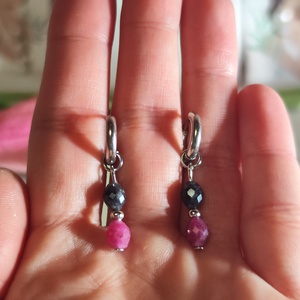 Elegancia és természet: 2 az 1-ben nemesacél karika fülbevaló � Levehető valódi jáspis függővel!, Ékszer, Fülbevaló, Lógó fülbevaló, Ékszerkészítés, Gyöngyfűzés, gyöngyhímzés, MESKA