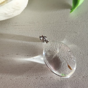 Egy cseppnyi természet � Kézzel készült pitypangos medál nemesacél díszítéssel - ékszer - nyaklánc - medál - Meska.hu