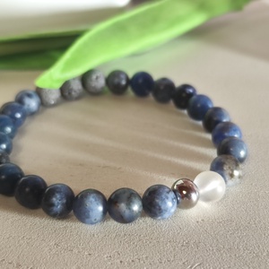 Lélektársak � Prémium páros ásvány karkötő szett (A-minőségű Szodalit - Lávakő) - ékszer - karkötő - ásványkarkötő - Meska.hu