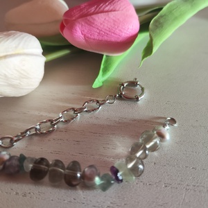 Harmónia és Elegancia: Nemesacél Karkötő Barokk Gyönggyel és Ásványokkal - ékszer - karkötő - ásványkarkötő - Meska.hu