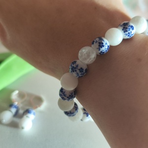 Kék-Fehér Elegancia � Hójáde és Orchidea Kerámia Ékszerszett - ékszer - ékszerszett - Meska.hu