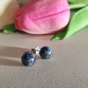 Ásványi Duó: Rózsakvarc és Szodalit Nemesacél Fülbevaló Szett  - ékszer - fülbevaló - pötty fülbevaló - Meska.hu