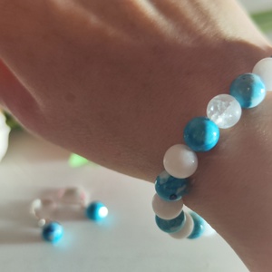 Óceán és Hó � Jáde Ékszerszett Hegyikristállyal - ékszer - ékszerszett - Meska.hu