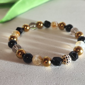 Éjféli Arany Luxus � Kézműves Ásvány Karkötő Tél és Ősz Típusoknak - Meska.hu