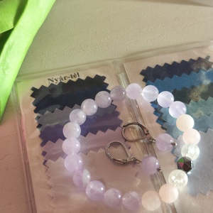 Levendula Szerenád � Prémium Ásvány Szett Nyár és Tél típusoknak, Karkötő + Fülbevaló - Meska.hu