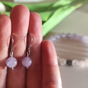 Levendula Szerenád � Prémium Ásvány Szett Nyár és Tél típusoknak, Karkötő + Fülbevaló - ékszer - ékszerszett - Meska.hu