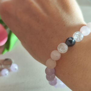 Levendula Szerenád � Prémium Ásvány Szett Nyár és Tél típusoknak, Karkötő + Fülbevaló - ékszer - ékszerszett - Meska.hu