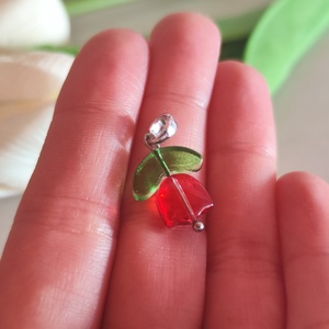 Kézműves Üveg Tulipán Medál � A tavasz eleganciája, Ékszer, Nyaklánc, Medál, Ékszerkészítés, Gyöngyfűzés, gyöngyhímzés, MESKA