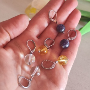 Ásványok Ereje � Nemesacél Biztonsági Kapcsos Fülbevalók , Ékszer, Fülbevaló, Lógós kerek fülbevaló, Ékszerkészítés, Gyöngyfűzés, gyöngyhímzés, MESKA