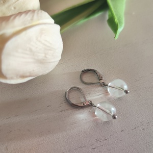 Ásványok Ereje � Nemesacél Biztonsági Kapcsos Fülbevalók  - ékszer - fülbevaló - lógós kerek fülbevaló - Meska.hu