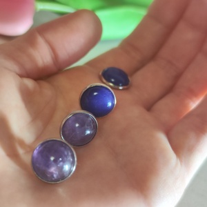 Anyák Napi Ajándék Szett - Ametiszt és Kék Jáde Nemesacél Fülbevaló Duó - Meska.hu