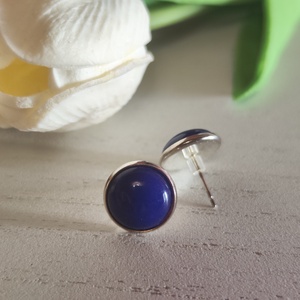 Anyák Napi Ajándék Szett - Ametiszt és Kék Jáde Nemesacél Fülbevaló Duó - ékszer - fülbevaló - pötty fülbevaló - Meska.hu