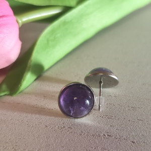 Anyák Napi Ajándék Szett - Ametiszt és Kék Jáde Nemesacél Fülbevaló Duó - ékszer - fülbevaló - pötty fülbevaló - Meska.hu