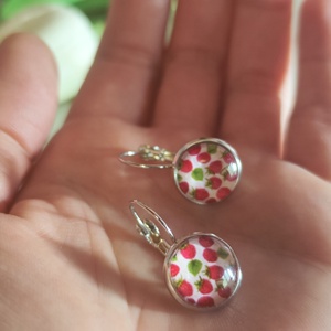 Epervarázs � Nemesacél Üveglencsés Fülbevaló  - ékszer - fülbevaló - lógó fülbevaló - Meska.hu